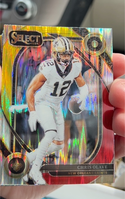 2024 Panini Select #237 Chris Olave Red & Yellow Prizm Shock — front
