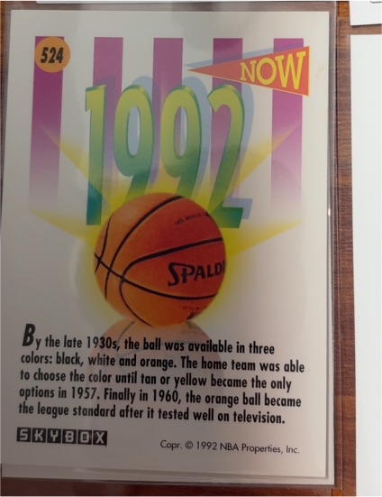 1991 Skybox #524 The Ball Then & Now — front