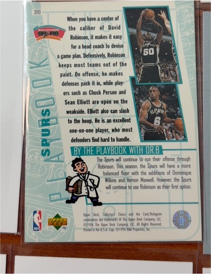 1996 Upper Deck Collector's Choice #390 David Robinson Spurs Playbook — front