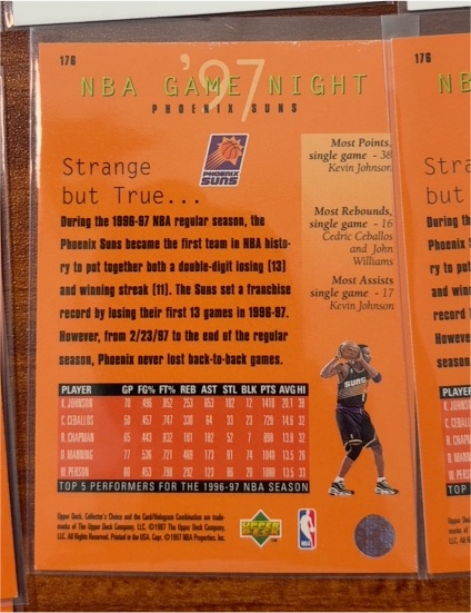 1997-98 Upper Deck Collector's Choice NBA Game Night #176 Phoenix Suns — front