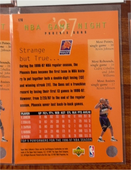 1997 Upper Deck Collector's Choice NBA Game Night #176 Kevin Johnson — front