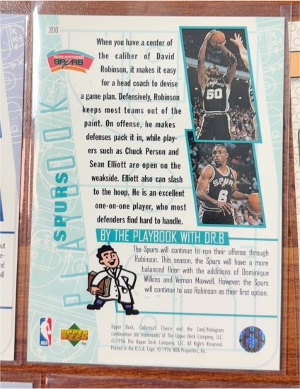 1996-97 Upper Deck Collector's Choice #390 Spurs Playbook David Robinson — front