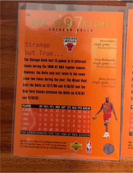 1997 Upper Deck Collector's Choice NBA Game Night #159 Michael Jordan — front