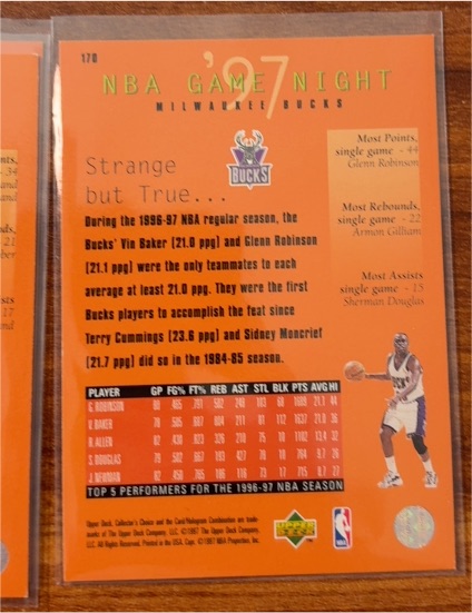 1997 Upper Deck Collector's Choice #170 Glenn Robinson — front