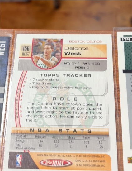2004-05 Topps Total #156 Delonte West — front