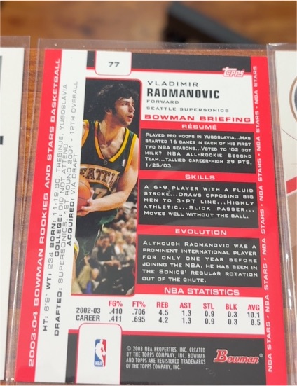 2003-04 Bowman #77 Vladimir Radmanovic — front