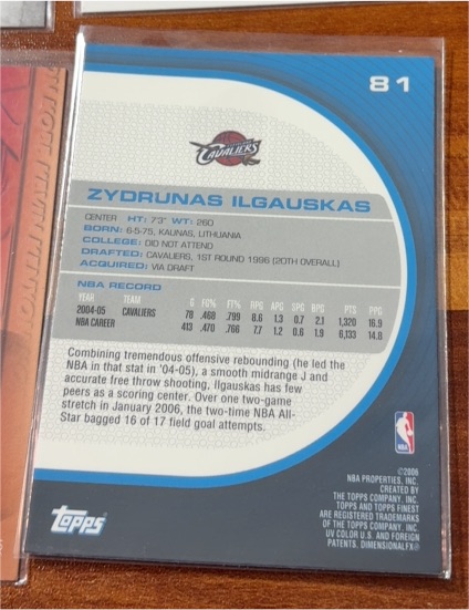 2005-06 Topps #81 Zydrunas Ilgauskas — front