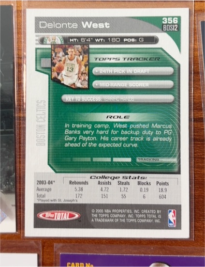 2005-06 Topps #356 Delonte West — front