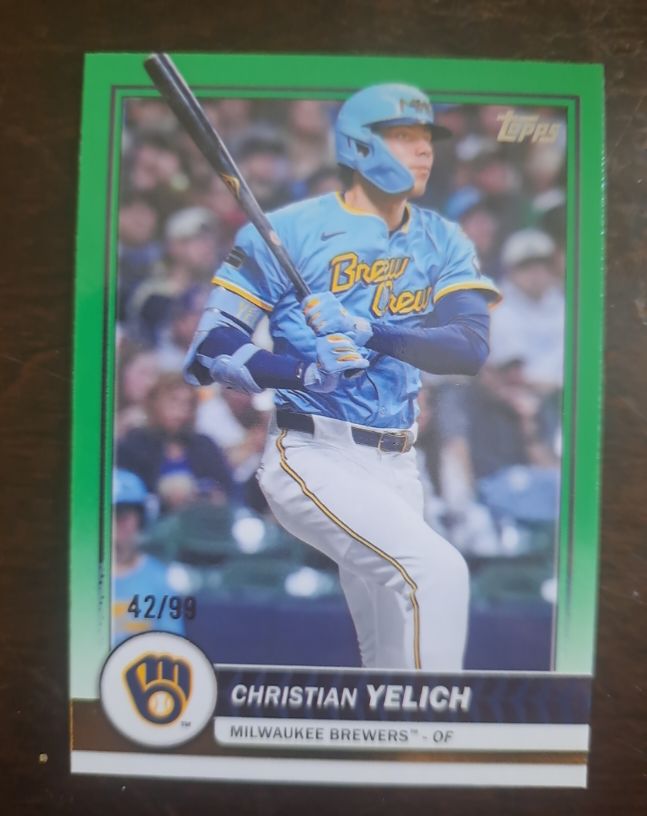2026 Topps #42 Christian Yelich Green Parallel — front