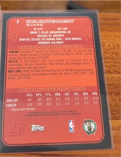 2005-06 Bowman #135 Delonte West — front