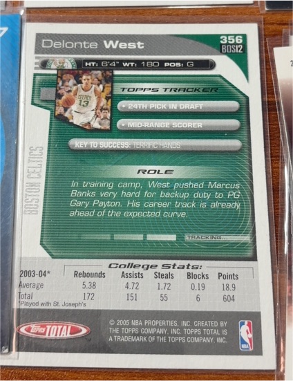 2003-04 Topps #356 Delonte West — front