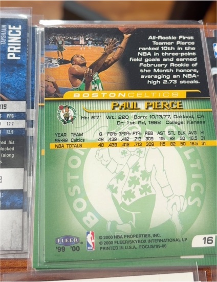 1999 Fleer #16 Paul Pierce — front