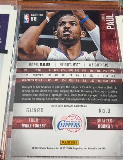 2012-13 Panini Threads #58 Chris Paul — front