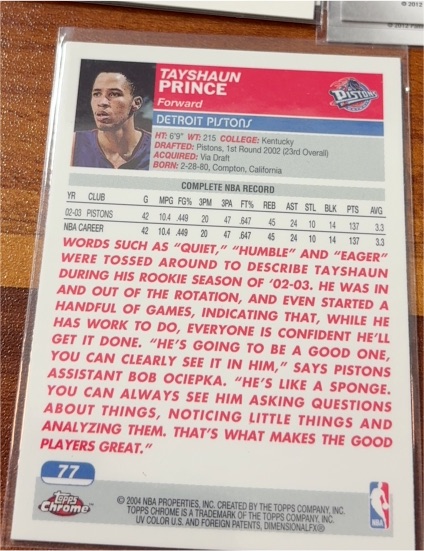 2002-03 Topps Chrome #144 Tayshaun Prince — front
