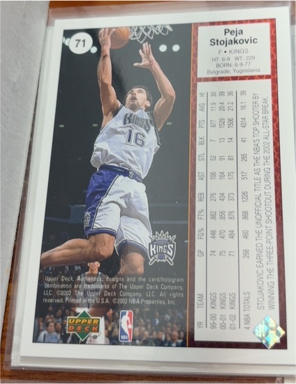 2002 Upper Deck #71 Peja Stojakovic — front