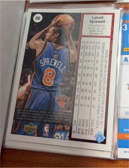 2001-02 Upper Deck #56 Latrell Sprewell — front