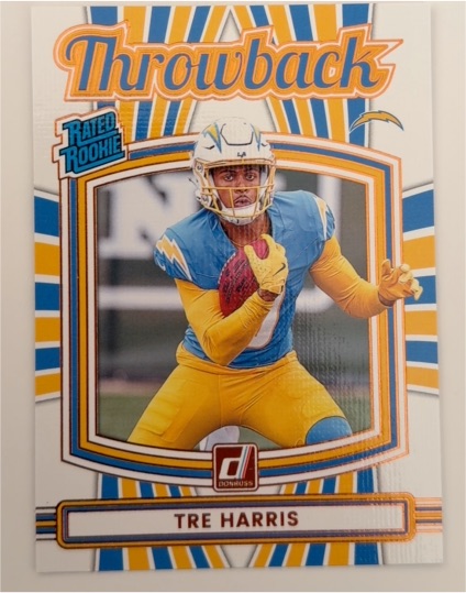 2025 Donruss #34 Tre Harris Rated Rookie Throwback — front
