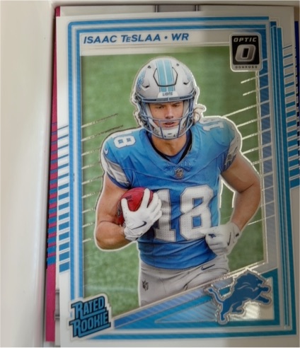 2025 Panini Donruss Optic #219 Isaac TeSlaa Rated Rookie Detroit Lions — front