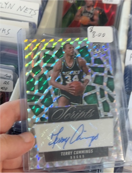 2024-25 Panini Mosaic #MS-TRY Terry Cummings Scripts Autograph Milwaukee Bucks — front
