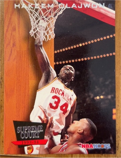 1993-94 NBA Hoops Supreme Court #SC9 Hakeem Olajuwon — front