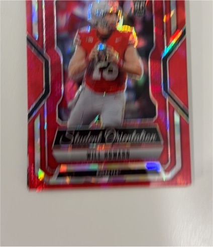 2025 Panini Prizm Draft Picks #25 Will Howard Student Orientation Red Ice — front