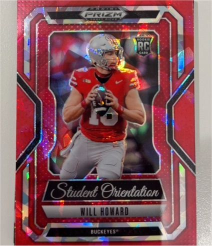 2025 Panini Prizm Draft Picks #25 Will Howard Student Orientation Red Ice — front