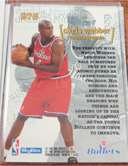 1996-97 SkyBox Premium #278 Chris Webber Double Trouble Washington Bullets — front