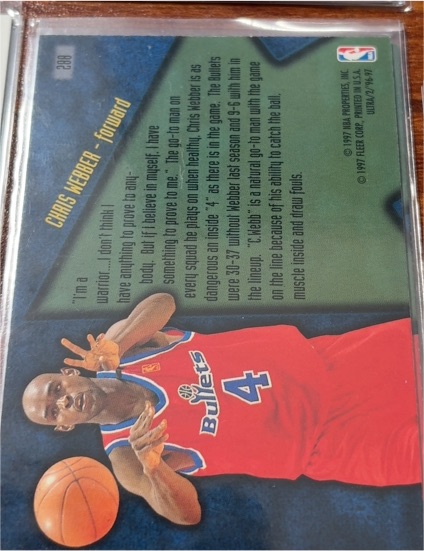 1996-97 Upper Deck UD3 Aerial Artists #48 Chris Webber — front