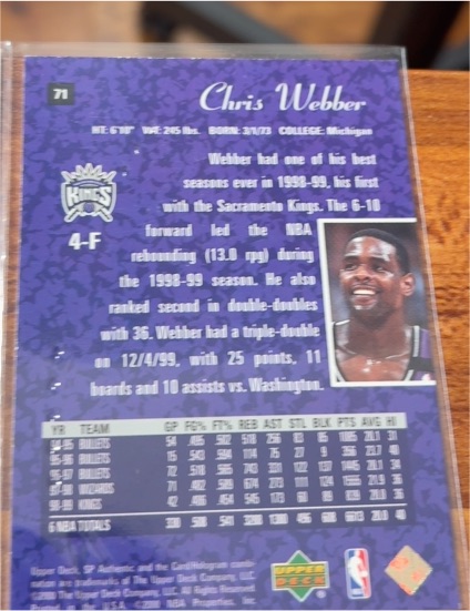 1993 Upper Deck #71 Chris Webber — front