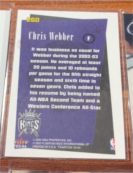 2003-04 Fleer #260 Chris Webber — front