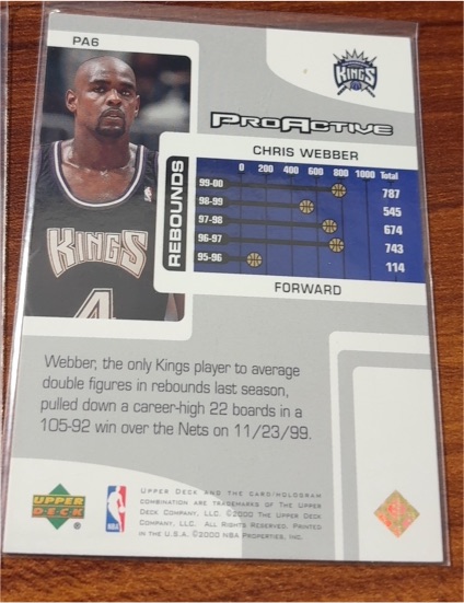 2000-01 Upper Deck Pros & Prospects ProActive #PA6 Chris Webber — front
