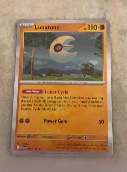 2016 Pokémon Prize Pack Series 8 #074 Lunatone — front