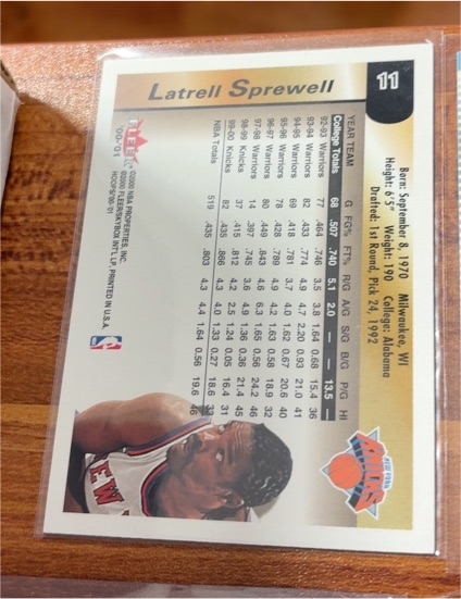 1994-95 NBA Hoops #249 Latrell Sprewell — front
