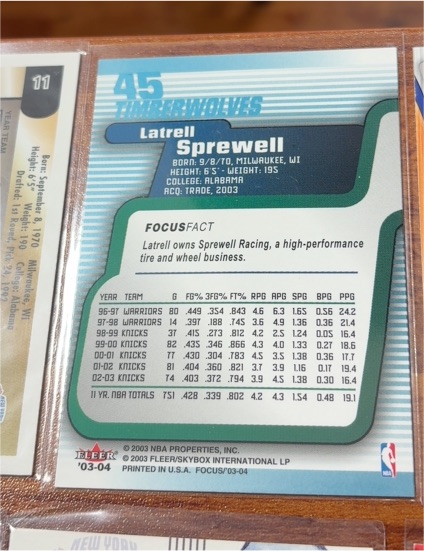 2003-04 Fleer Focus #45 Latrell Sprewell — front