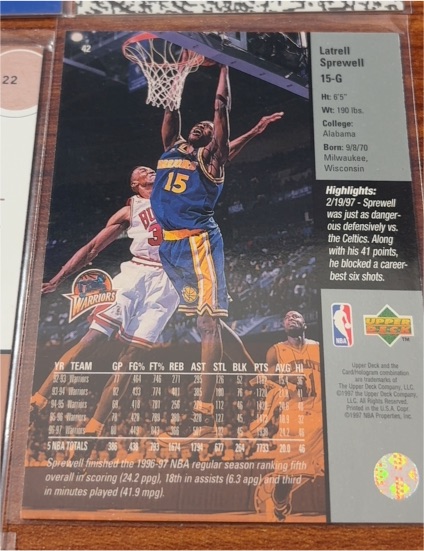 1994-95 Upper Deck #15-G Latrell Sprewell — front
