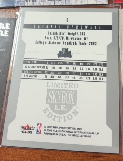 2004 Skybox Limited Edition #5 Latrell Sprewell — front
