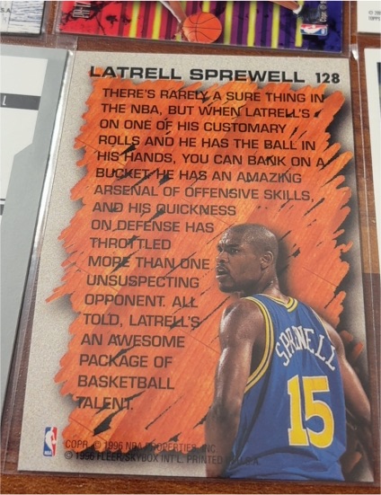 1996 Fleer #128 Latrell Sprewell — front