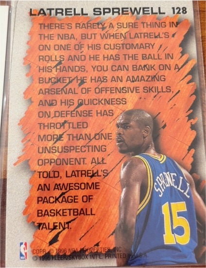 1993 Fleer #128 Latrell Sprewell — front