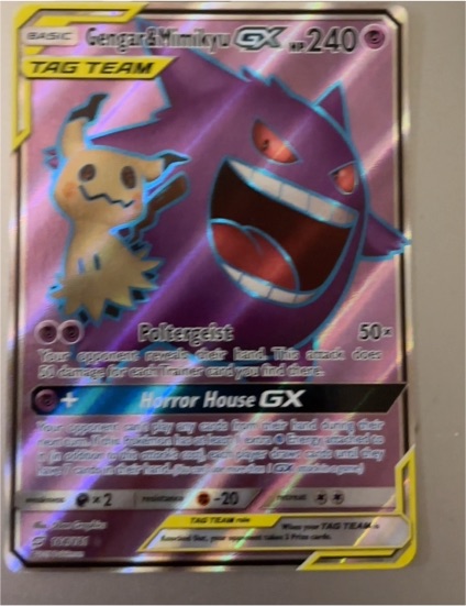 2019 Pokémon Sun & Moon Team Up #164 Gengar & Mimikyu GX — front