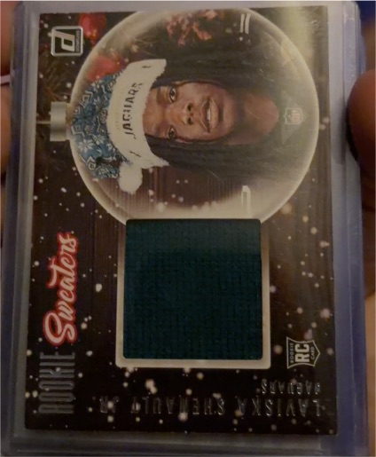 2020 Panini Donruss Rookie Holiday Sweaters #SW-LS Laviska Shenault Jr. Jaguars — front