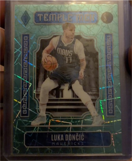 2023-24 Panini Phoenix #13 Luka Dončić Temple Men Teal Lazer — front