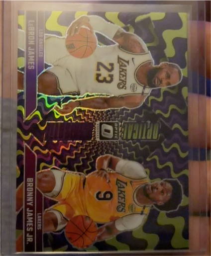 2024-25 Panini Donruss Optic #2 Optical Illusions LeBron James & Bronny James Jr. — front
