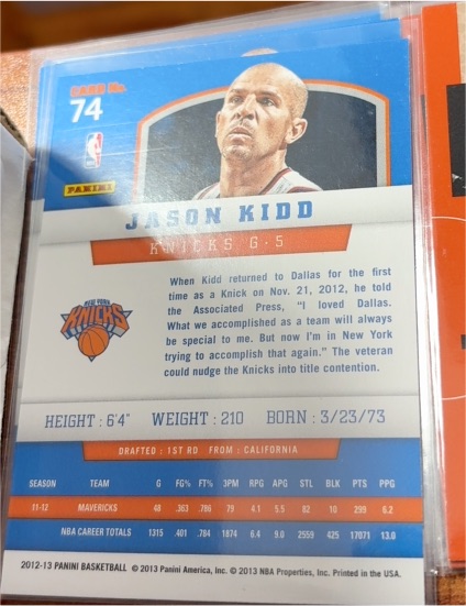 2012-13 Panini Gold #74 Jason Kidd — front