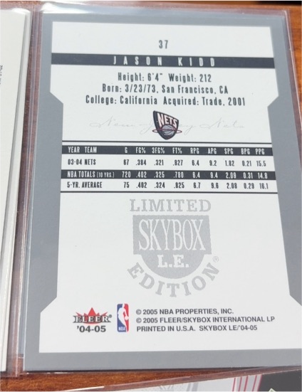 2004 Fleer Skybox Limited Edition #37 Jason Kidd — front