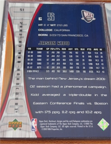 2001-02 Upper Deck Exclusive Members Only #107 Jason Kidd — front