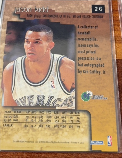 1996-97 SkyBox #26 Jason Kidd — front