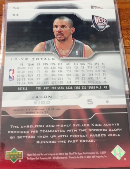 2004-05 Upper Deck R-Class #54 Jason Kidd — front
