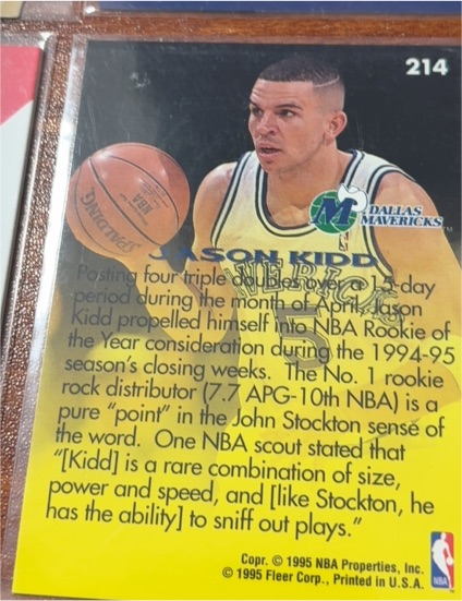 1995 Fleer #214 Jason Kidd — front