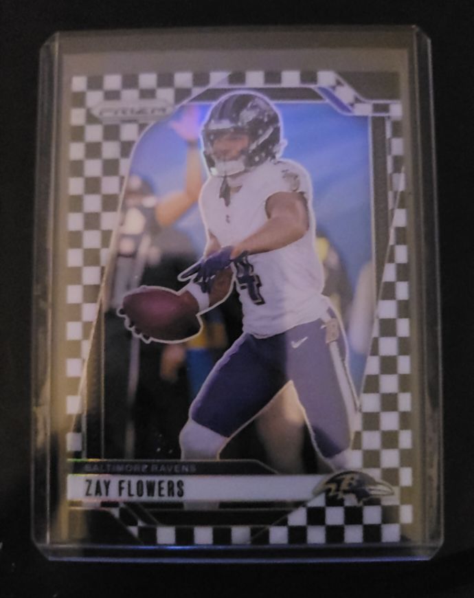 2024 Panini Prizm #21 Zay Flowers Black & White Checker — front
