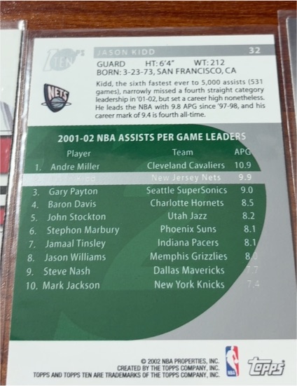 2001-02 Topps #32 Jason Kidd — front